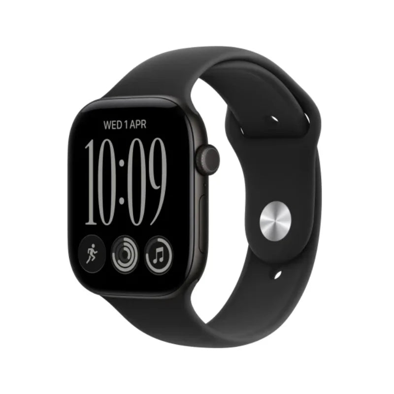 Apple Watch Series 12 - LTPO OLED / 64GB / 42mm / Bluetooth / Wi-Fi / Small/Medium / Black Aluminium Case with Black Sport Band