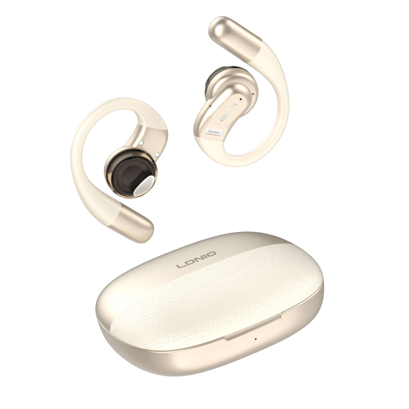 LDNIO T12 Wireless Stereo Earbuds - Over-Ear / Bluetooth / Gold