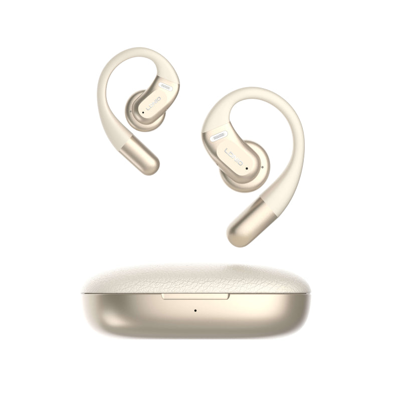 LDNIO T12 Wireless Stereo Earbuds - Over-Ear / Bluetooth / Gold