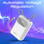PROMATE PowerPod-20 Ultra Compact Power Bank with Built-In USB-C & Lightning Cable - 35W / USB-C / USB-A / White