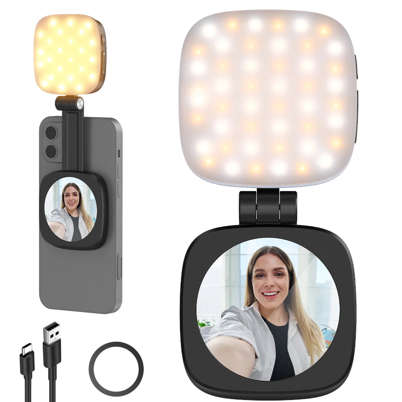 NEEWER BASICS NL48B Magnetic Selfie Light - 850mAh / USB-C / Black