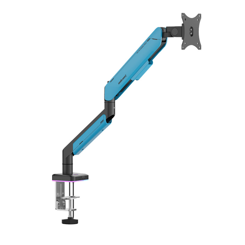 AndaSeat Stealth Pro II RGB A9X Single Monitor Arm - 17"-42" Inch / Black/Blue