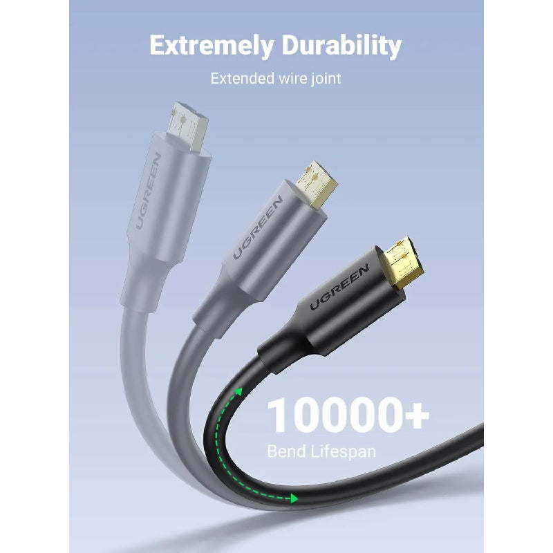 كابل يو جرين من USB 3.0 Type-A ذكر إلى Micro USB 3.0 ذكر - طول 0.5 متر / أسود