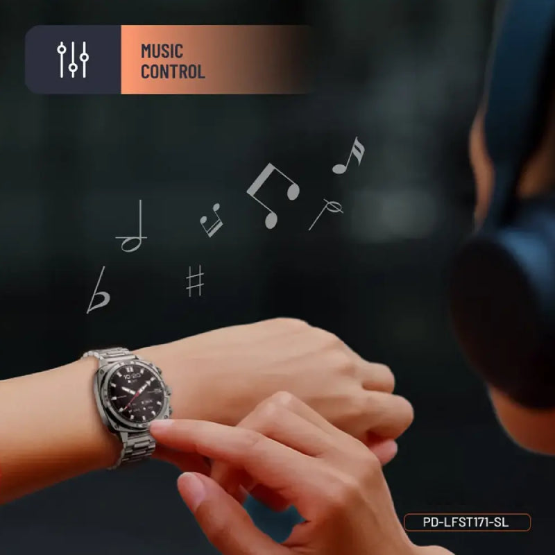 Porodo Chrono Steel Smart Watch - 1.43" AMOLED / Bluetooth / Silver