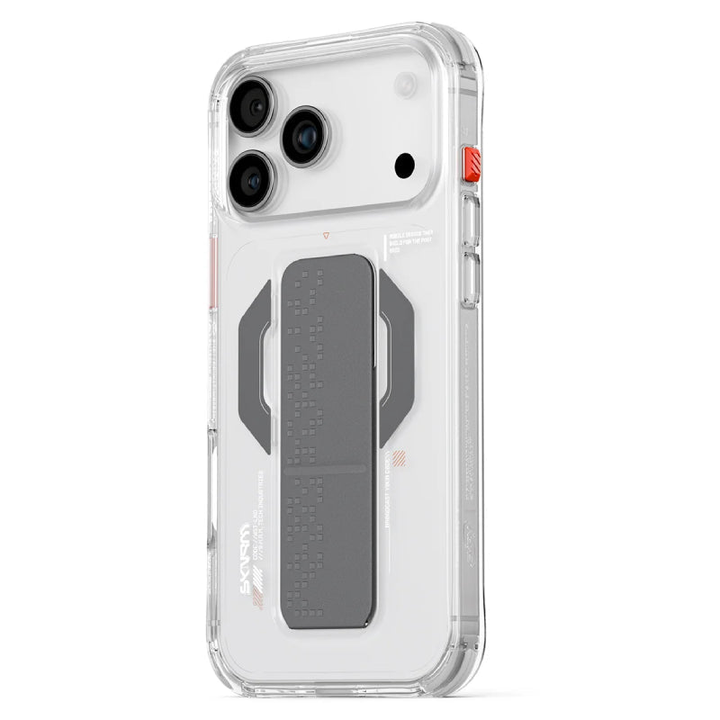 SKINARMA HAXA Mag-Charge with Grip-Stand Case For Apple iPhone 17 Pro Max - Clear Accessories > Mobiles & Tablets >