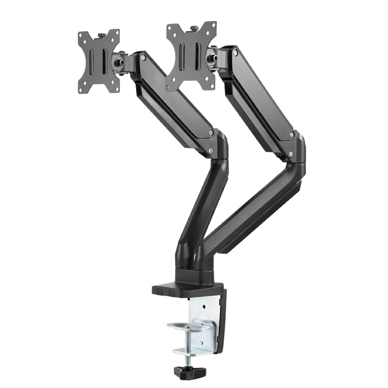 Twisted Minds Dual Monitor Aluminum Slim Mechanical Spring USB Monitor Arm - 17"-32" Inch / Matte Black