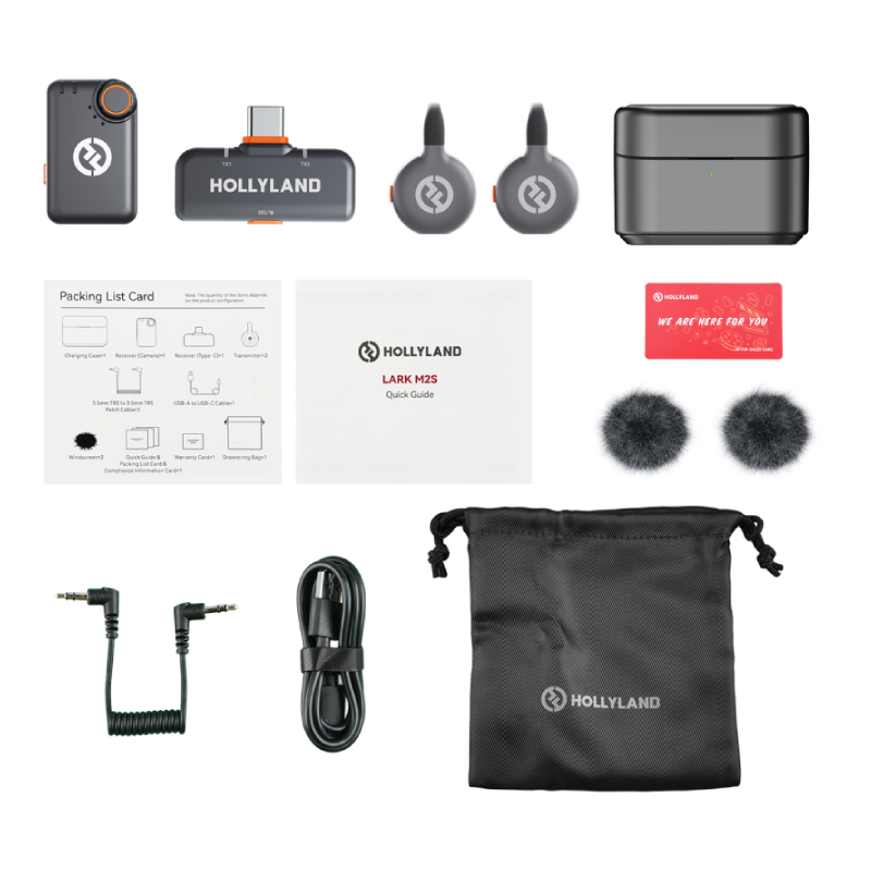 HOLLYLAND LARK M2S Mini Combo 2-Person Wireless Microphone System - Space Gray