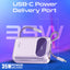 PROMATE PowerPod-20 Ultra Compact Power Bank with Built-In USB-C & Lightning Cable - 35W / USB-C / USB-A / Purple