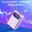 PROMATE PowerPod-20 Ultra Compact Power Bank with Built-In USB-C & Lightning Cable - 35W / USB-C / USB-A / Purple