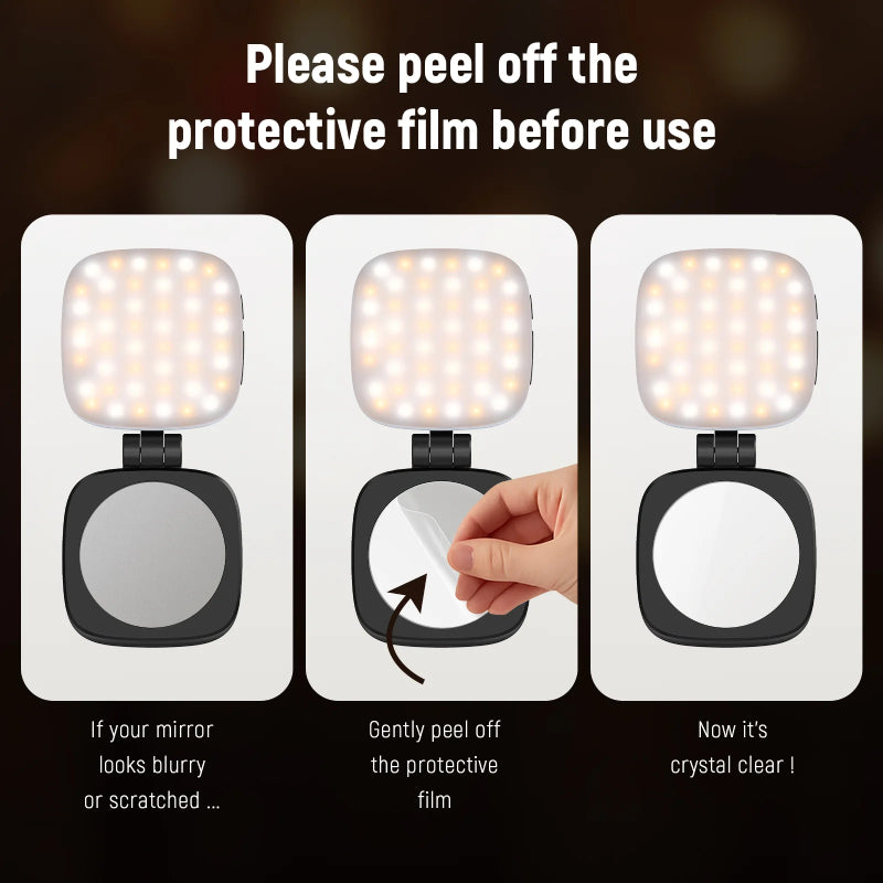 NEEWER BASICS NL48B Magnetic Selfie Light - 850mAh / USB-C / Black