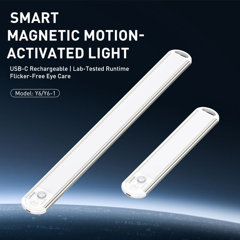 LDNIO Y6 Smart Cabinet Wireless Magnetic Sensor Light - 1500mAh / 3W / USB-C / Silver