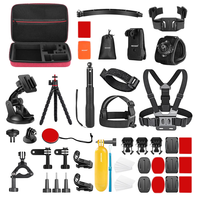 NEEWER 50-in-1 Action Camera Accessory Kit - Black