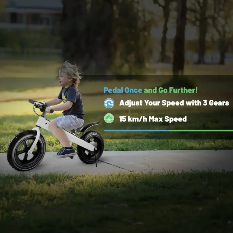 Porodo Lifestyle Electric Kid's Bike Joy Cruiser - 2600mAh / 165 RPM / White