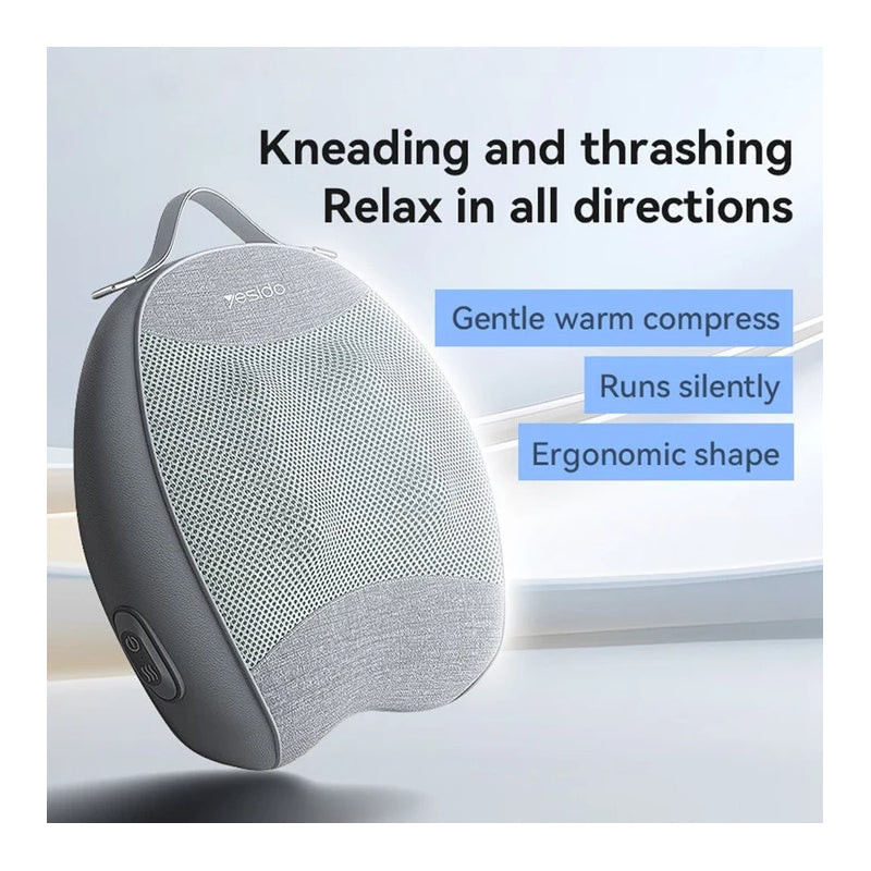 Yesido MG15 Rechargeable Back Massager – Hot Compress Ergonomic Fatigue Relief Tool - Gray