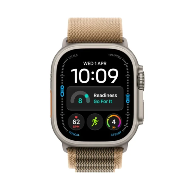 Apple Watch Ultra 4 - LTPO OLED / 64GB / 49mm / Bluetooth / Wi-Fi / Cellular / Medium / Natural Titanium Case with Desert Alpine Loop