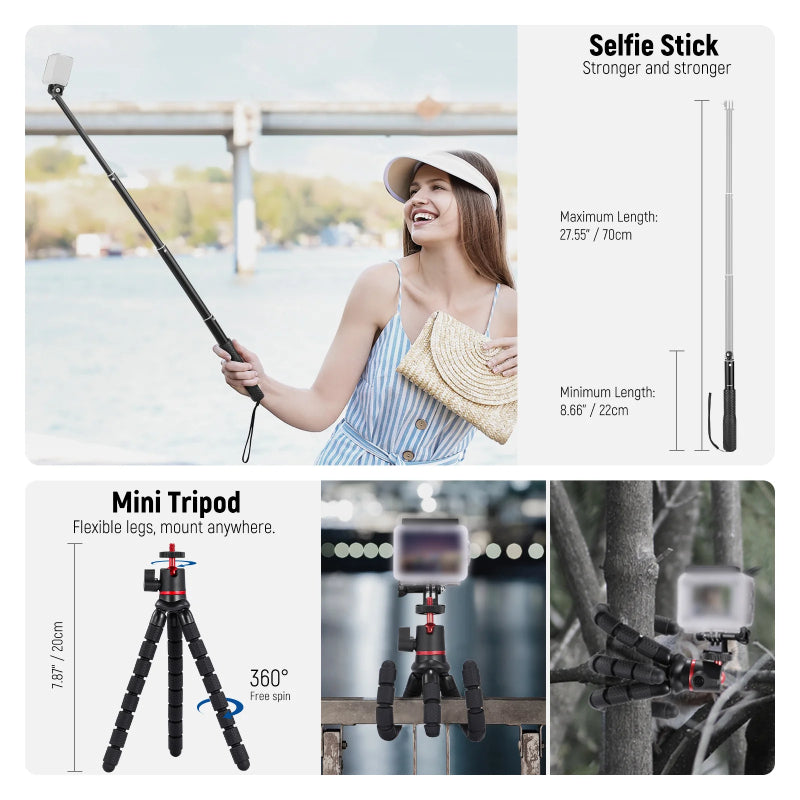 NEEWER 50-in-1 Action Camera Accessory Kit - Black