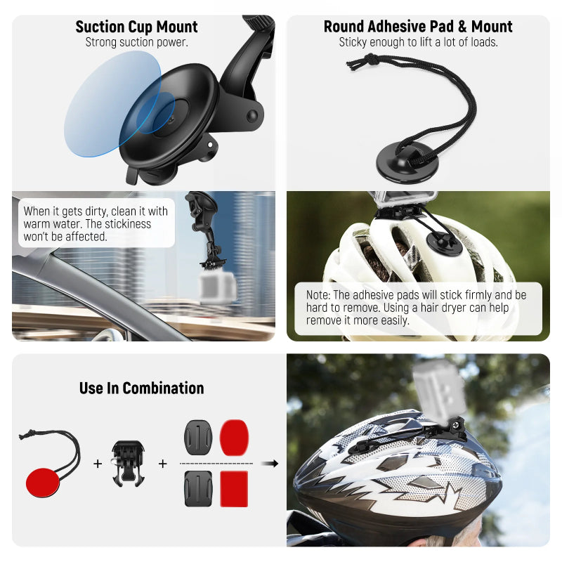 NEEWER 50-in-1 Action Camera Accessory Kit - Black