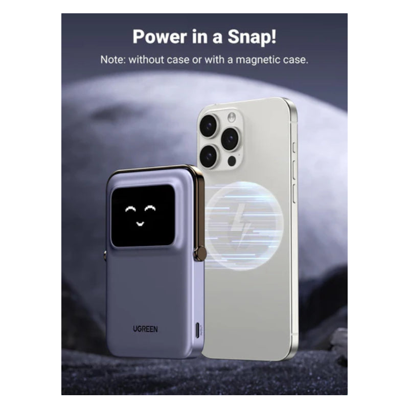 UGREEN Uno Magnetic Wireless Power Bank - 5000mAh / 7.5W / USB-C / Black