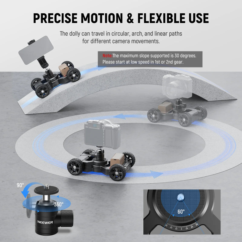 NEEWER DL400 Upgraded Motorized Camera Slider Dolly with App Control - Black