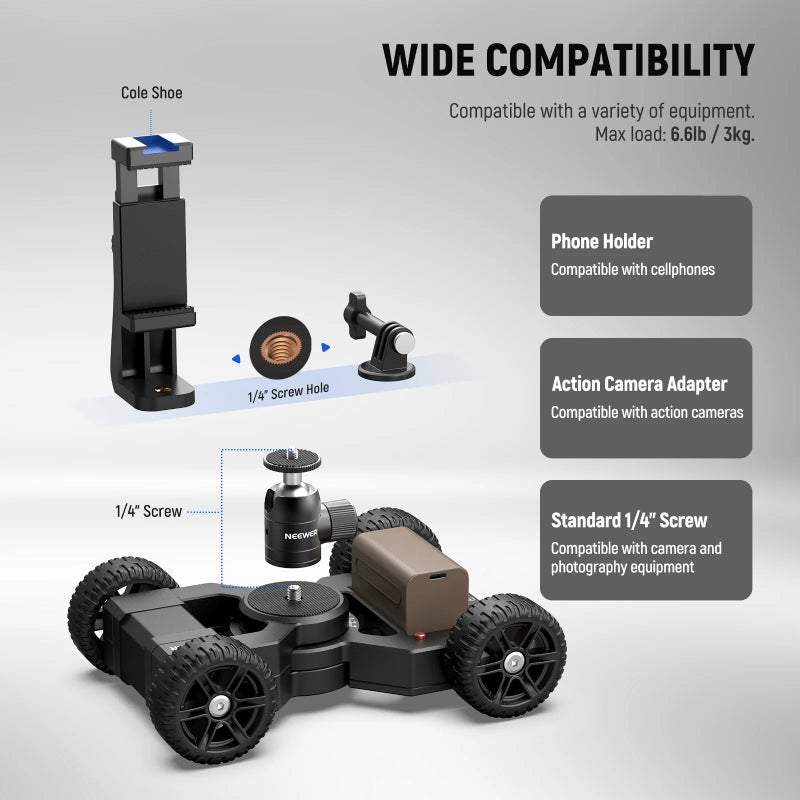 NEEWER DL400 Upgraded Motorized Camera Slider Dolly with App Control - Black