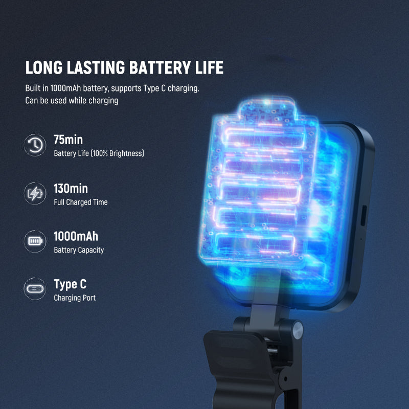 NEEWER BASICS BL48B Rechargeable Magnetic Selfie Light - 1000mAh / 2.5W