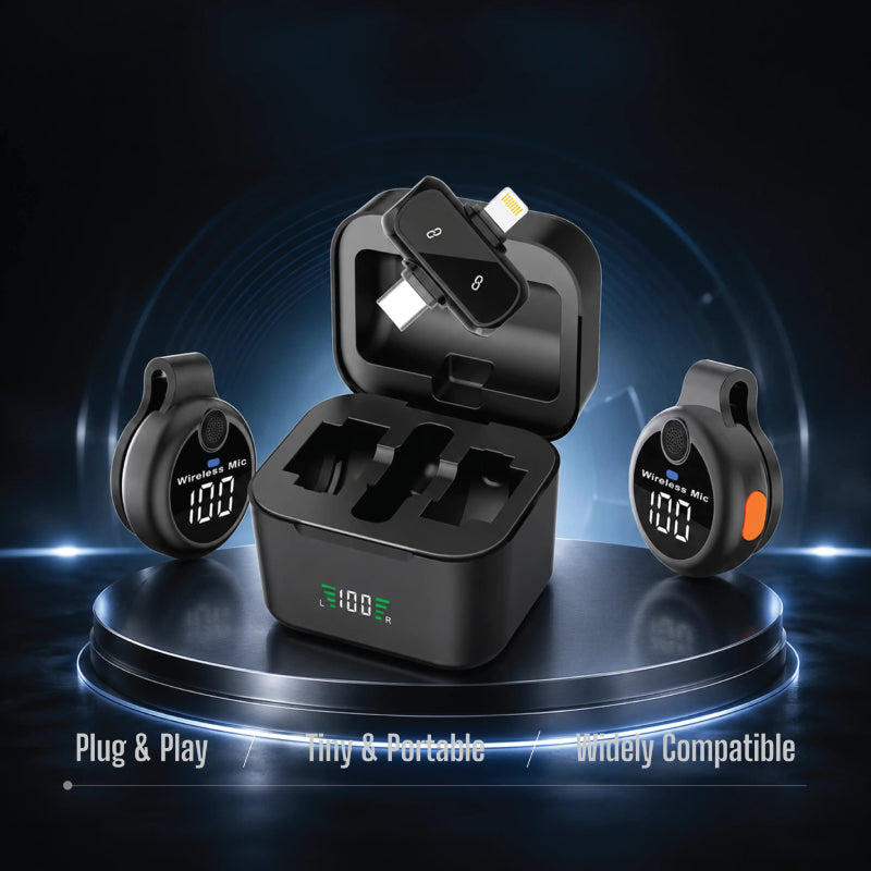 Pawa ClipGo Microphone with Ai Noise Reduction - Black