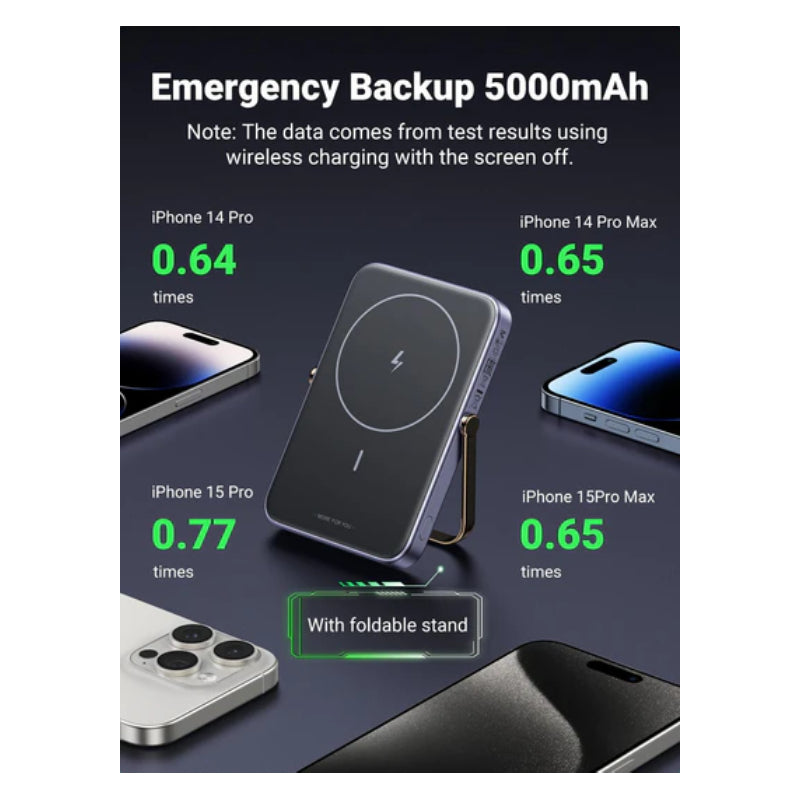 UGREEN Uno Magnetic Wireless Power Bank - 5000mAh / 7.5W / USB-C / Black