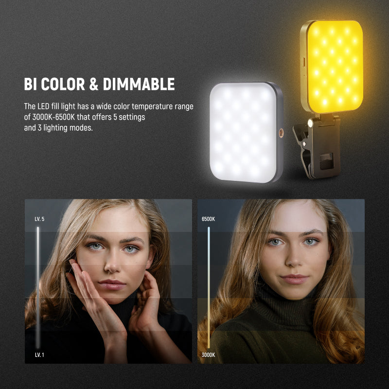 NEEWER BASICS BL48B Rechargeable Magnetic Selfie Light - 1000mAh / 2.5W