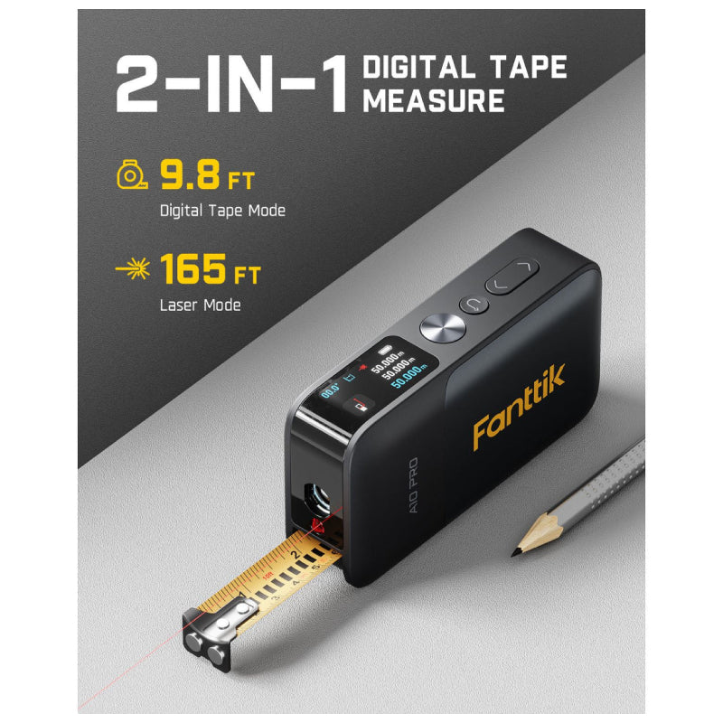 Fanttik A10 Pro 2-in-1 Digital Laser Tape Measure - Black