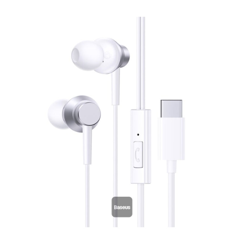Baseus Encok CZ11 Wired Earphones - Moon White