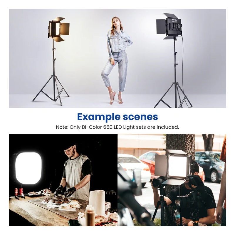 NEEWER NL660 Bi-Color 660 LED Video Light and Stand Kit - 40W / Black
