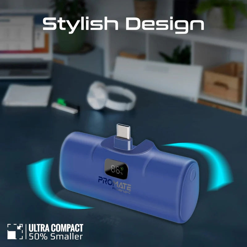 PROMATE PowerUp-C Ultra-Compact fast charging Power Bank - 20W / USB-C / Blue
