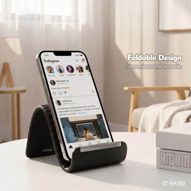 Earldom ET-EH360 Flexible Silicone Phone Stand - Black