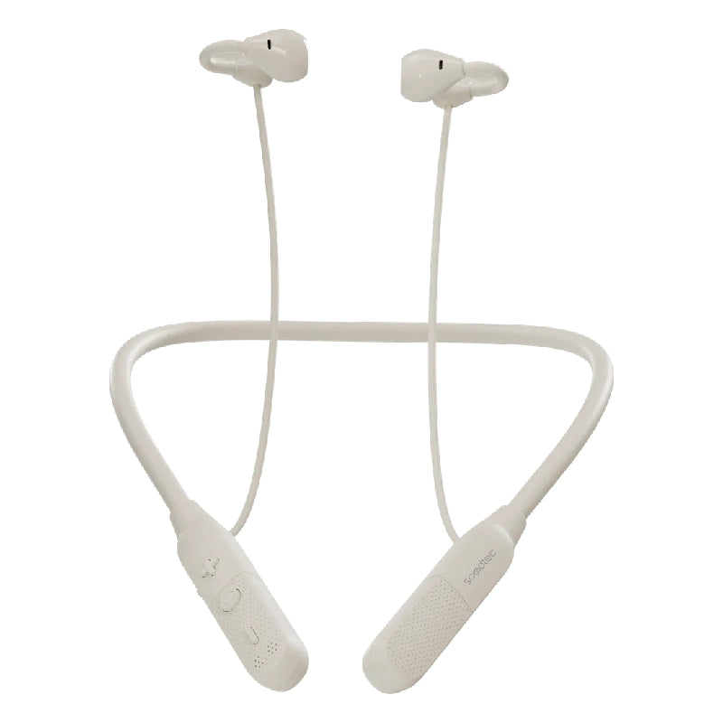 Porodo Soundtech Aiva Wireless Neckband Headphones with Ear Clip - Beige