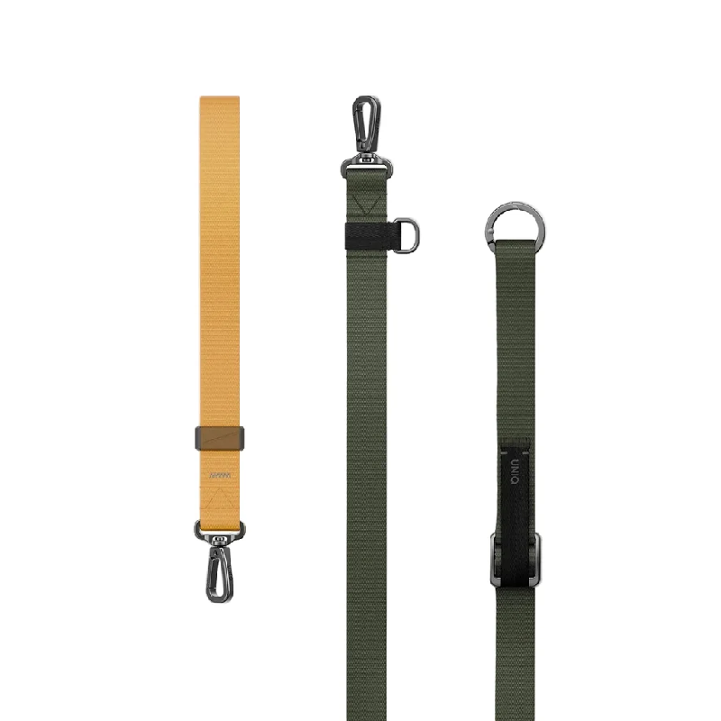 Uniq Vista Flex 2-in-1 Phone Case Lanyard and Hand Strap - Deep Forest/Canary Yellow