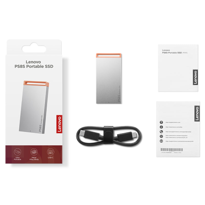 Lenovo PS6S Portable SSD - 1TB / up to 550 MB/S / USB-C / Cool Grey