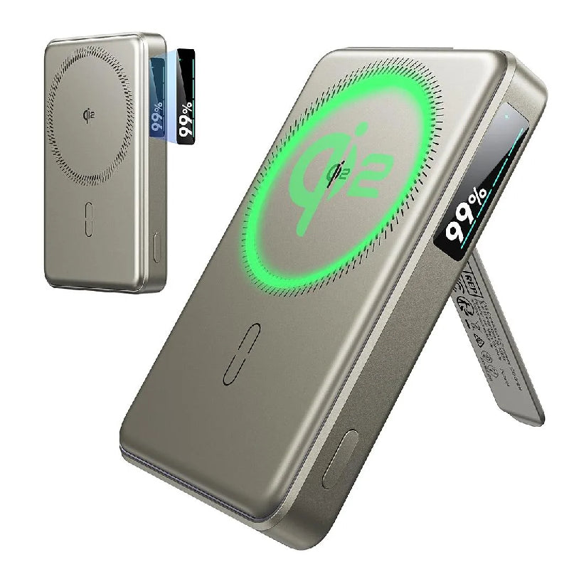 باور بانك إي إس آر Qi2 MagSlim مع حامل - سعة 10000 مللي أمبير/ساعة - أسود