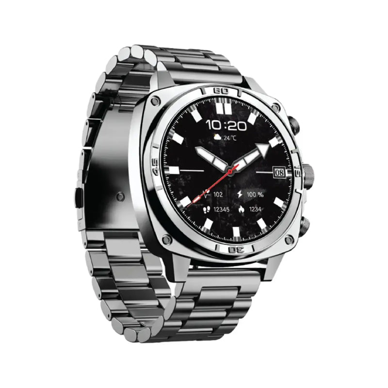Porodo Chrono Steel Smart Watch - 1.43" AMOLED / Bluetooth / Silver