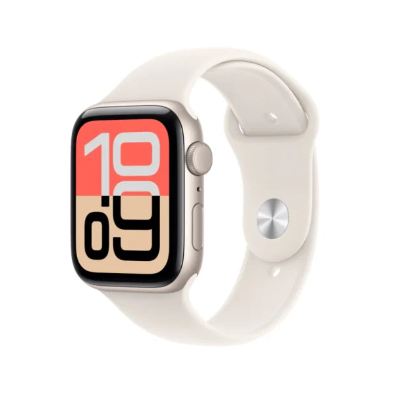 Apple Watch Series SE 3 - OLED / 64GB / 44mm / Bluetooth / Wi-Fi / Small/Medium / Starlight Aluminium Case with