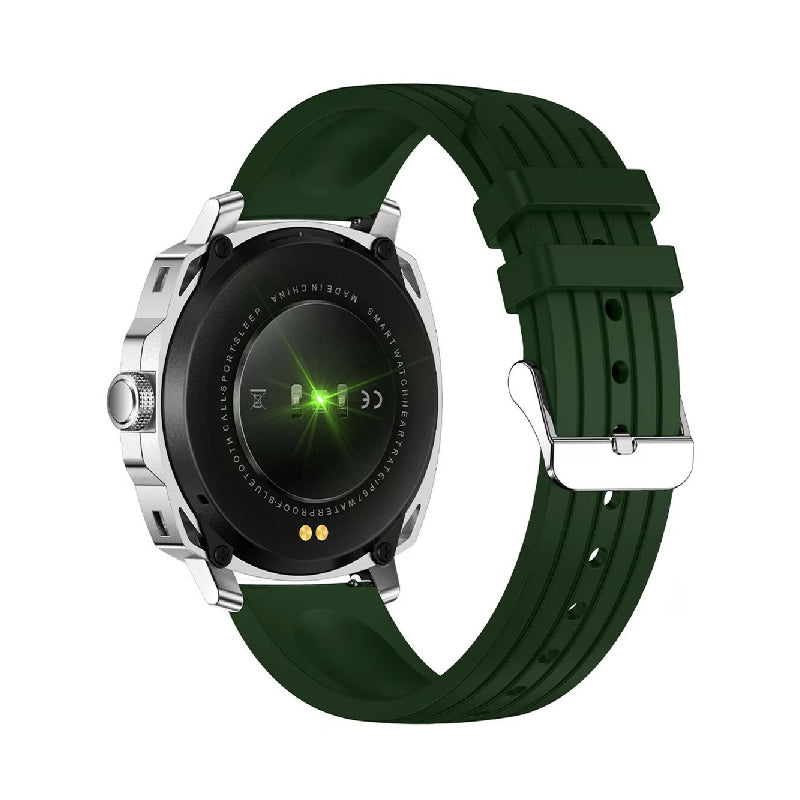 Swiss Military Dom 4 Silver Frame Green Silicon Strap - Smart Watch Smart Watches