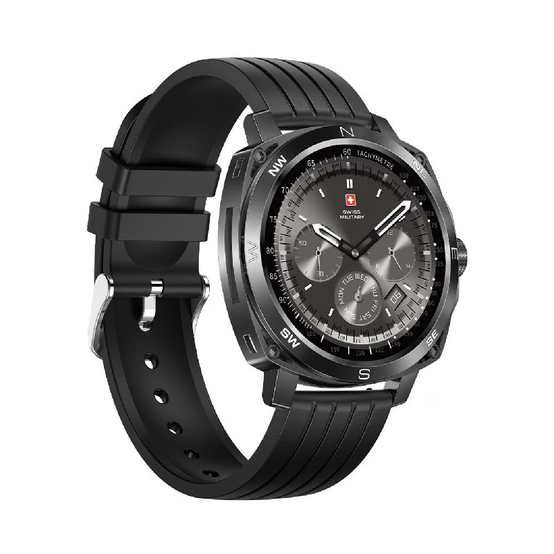 Swiss Military Dom 4 Gun Metal Black Silicon Strap - Smart Watch Smart Watches