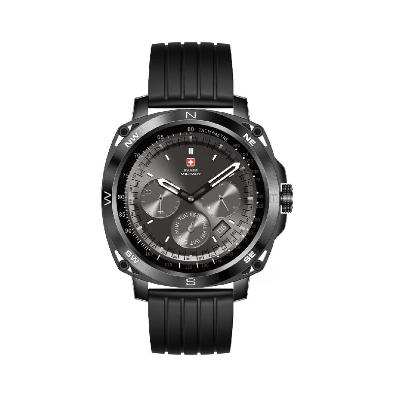 Swiss Military Dom 4 Gun Metal Black Silicon Strap - Smart Watch Smart Watches