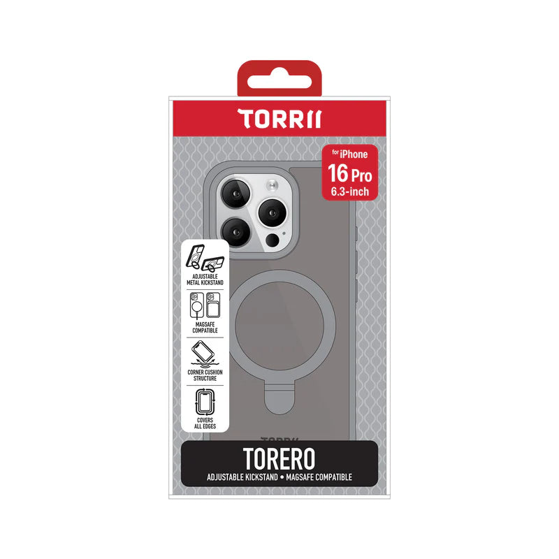 Torrii Torero MagSafe Stand Case - Apple iPhone 16 Pro (6.3”) / Gray Accessories > Mobiles & Tablets > Mobiles > Covers