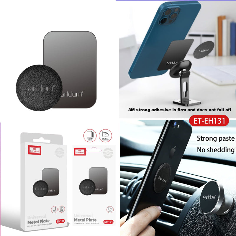 Earldom EH131 Metal Plate for Magnetic Car Mounts - Black