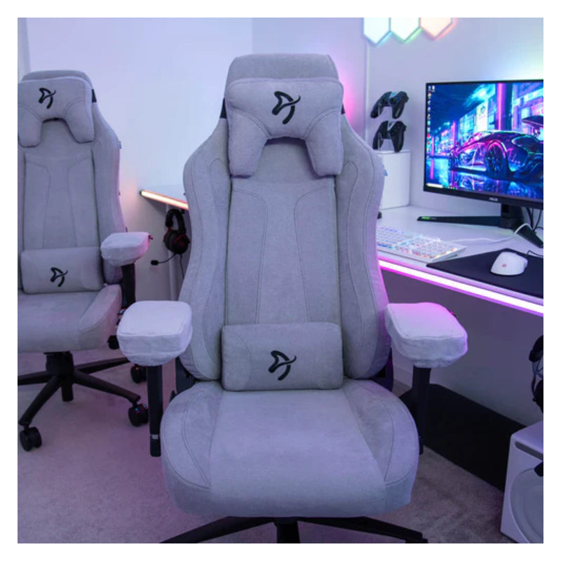 Arozzi Vernazza Soft Fabric Gaming Chair - 3D / Light Grey