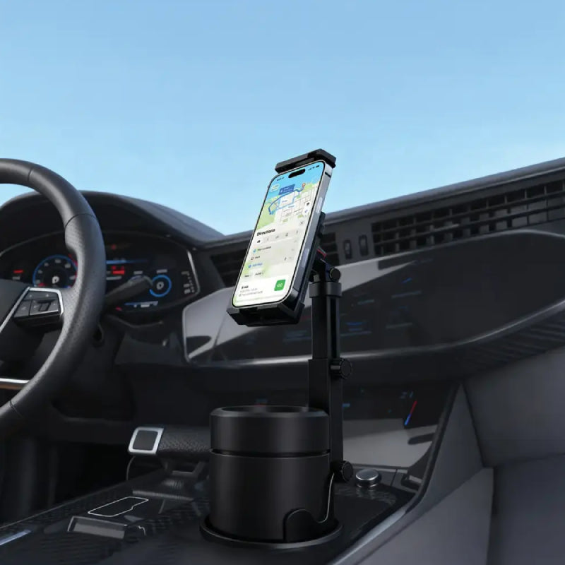 Porodo Blue Cradle Car Phone Holder with Adjustable Arm - Black
