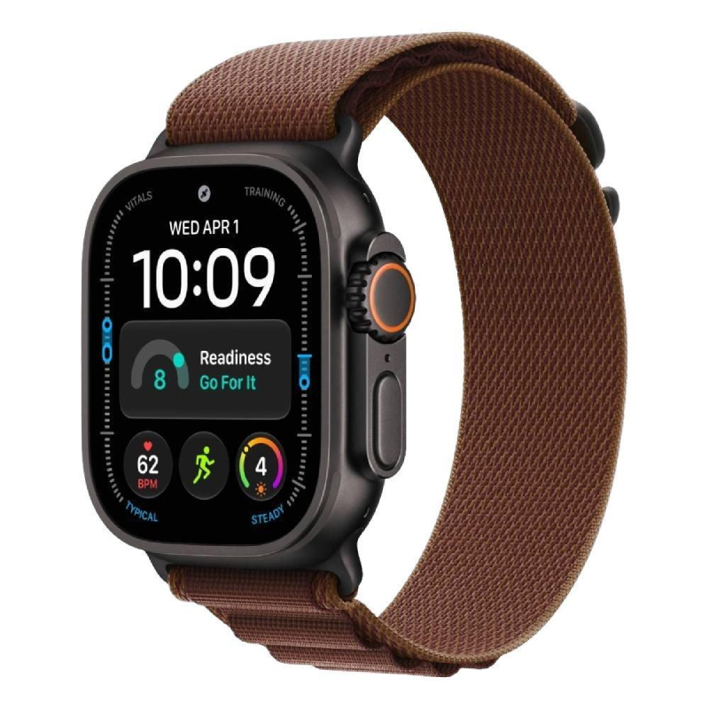 Apple Watch Ultra 4 - LTPO OLED / 64GB / 49mm / Bluetooth / Wi-Fi / Cellular / Large / Black Titanium Case with Burgundy Alpine Loop