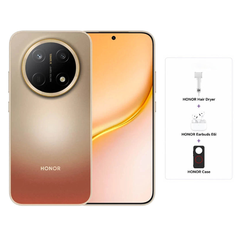 هاتف هونر X9e Pro - ذاكرة 8 جيجابايت / تخزين 256 جيجابايت / شاشة أموليد 6.8 بوصة / الجيل الخامس / ذهبي داون