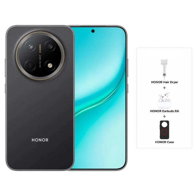 هاتف هونر X9e Pro - ذاكرة عشوائية 8 جيجابايت / سعة تخزين 256 جيجابايت / شاشة AMOLED مقاس 6.8 بوصة / 5G / أسود ميد نايت