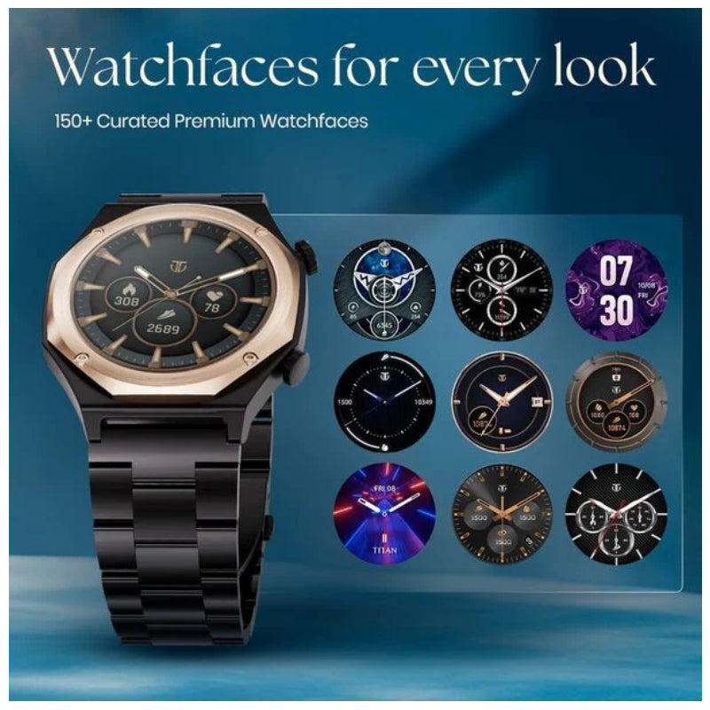 TITAN Maestro Smart Watch - 1.43’’AMOLED / Bluetooth / Black/Rose Gold Bezel Smart Watches